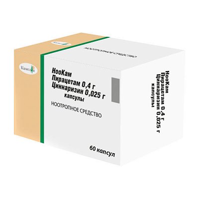 Ноокам, капсулы 400мг+25мг, 60 шт