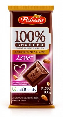 Charged Love (Чаржед) шоколад темный с миндалем, 100г