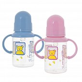 Курносики бутылочка полипропиленовая c силиконовой соской и ручками с 6 мес 125мл (11000), 