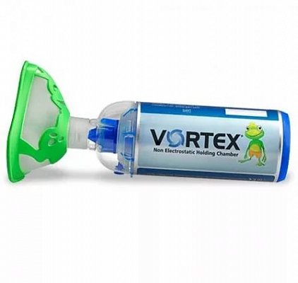 Спейсер Vortex 051 (Вортекс) с детской маской Лягушонок для детей с 2-ух лет