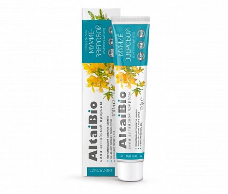 AltaiBio (Алтайбио) зубная паста мумиё-зверобой комплексный уход 75мл