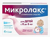Микролакс, раствор для ректального введения, микроклизмы 5мл, 4 шт (для детей с 0 лет)
