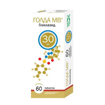 Голда МВ, таблетки с модифицированным высвобождением 30мг, 60 шт