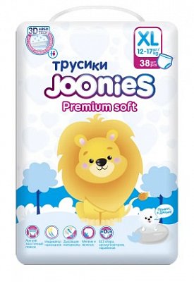 Joonies (Джунис) подгузники-трусики детские, размер XL 12-17кг, 38 шт