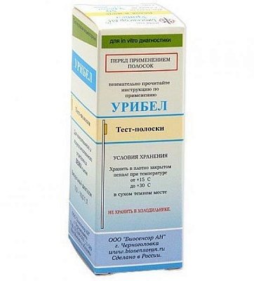 Тест-полоски Биосенсор Урибел для качественного и полуколичественного определения белка в моче 50 шт