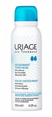 Uriage (Урьяж) дезодорант аэрозоль освежающий с квасцовым камнем 125мл