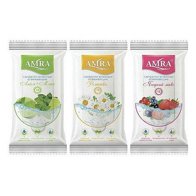 Amra (Амра) салфетки влажные освежающие 15шт
