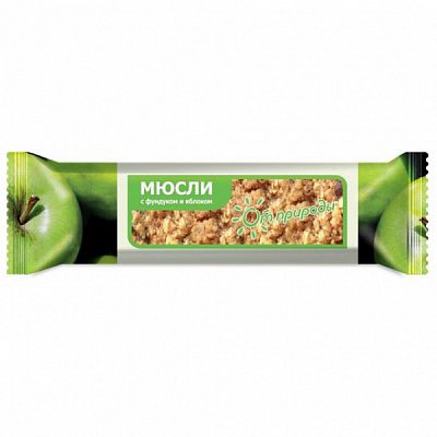Батончик-мюсли фундук и яблоко, 25 г