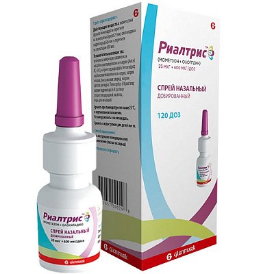 Риалтрис, спрей назальный дозированный 25+600мкг/доза, 120доз