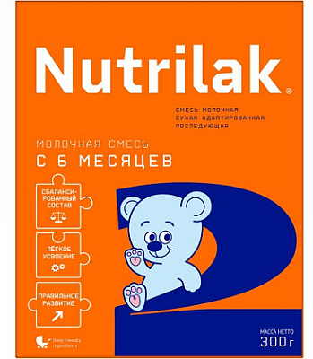 Nutrilak (Нутрилак) 2 молочная смесь с 6 месяцев, 300г