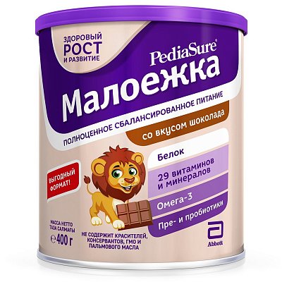 Педиашур (Pediasure) Малоежка, Шоколад банка, 400г
