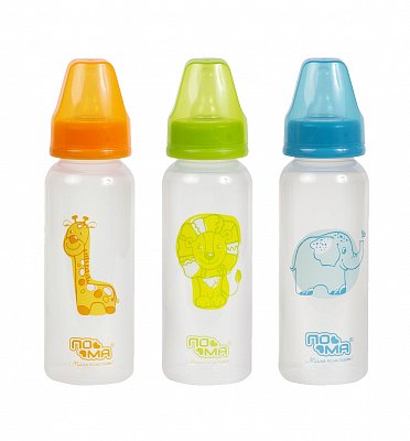 Пома бутылочка полипропиленовая с силиконовой соской с 6 месяцев, 240мл, 3810