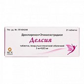 Делсия, таблетки, покрытые пленочной оболочкой 3мг+0,03мг, 21 шт, Сан Фармасьютикал Индастриз Лтд.
