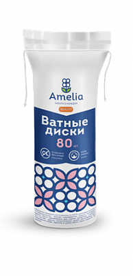 Амелия ватные диски, 80шт