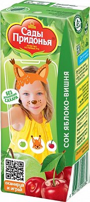 Сады Придонья Сок яблоко и вишня, 200мл