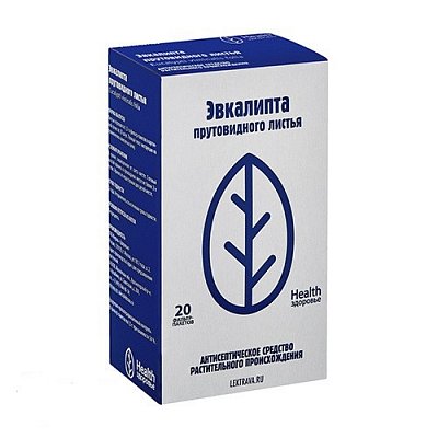 Эвкалипта прутовидного листья, фильтр-пакеты 1,5г, 20 шт