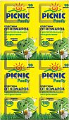 Пикник (Picnic) Family пластилки от комаров, 10 шт, Арнест АО