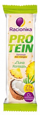 Racionika Protein (Рационика) батончик высокобелковый неглазированный со вкусом Пина Колада, 45г