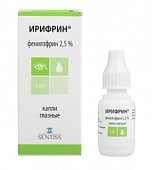 Ирифрин, капли глазные 2,5%, флакон-капельница 5мл, Сентисс Фарма Пвт.Лтд.