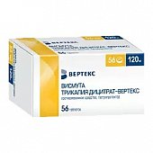 Висмута трикалия дицитрат-ВЕРТЕКС, таблетки, покрытые пленочной оболочкой 120мг 56шт, Вертекс