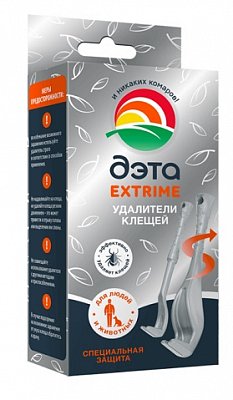 Дэта Extrime удалитель клещей для людей и животных набор, 2шт