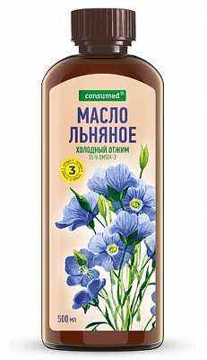 Льняное масло Консумед (Consumed), флакон 500мл БАД