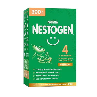 Nestle Nestogen Premium 4 (Нестожен) сухая молочная смесь с 18 месяцев, 300г