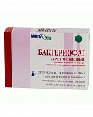 Бактериофаг стрептококковый, раствор для приема внутрь, местного и наружного применения, флакон 20мл, 4 шт, Биомед НПО