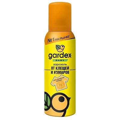 Гардекс (Gardex) Беби аэрозоль от клещей и комаров на одежду, 100мл