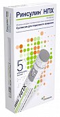 Ринсулин НПХ, суспензия для подкожного введения 100 МЕ/мл, картридж 3мл+шприц-ручка Ринастра/Ринастра II, 5шт, Герофарм