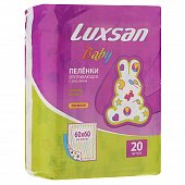 Luxsan Baby (Люксан) пеленки впитывающие для новорожденных с рисунком 60х60см, 20 шт, Интертекс ООО