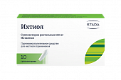 Ихтиол, суппозитории ректальные 200мг, 10 шт, Нижфарм ОАО