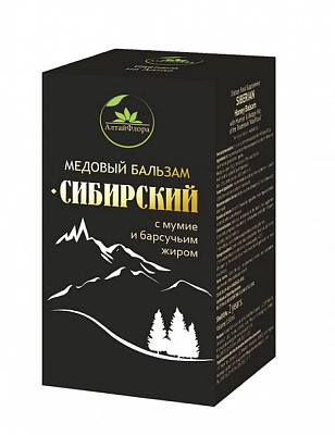 Алтайфлора бальзам медовый сибиский Мумие и Барсучий жир, 150г