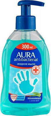 Aura (Аура) мыло жидкое антибактериальное с Алоэ, 300мл