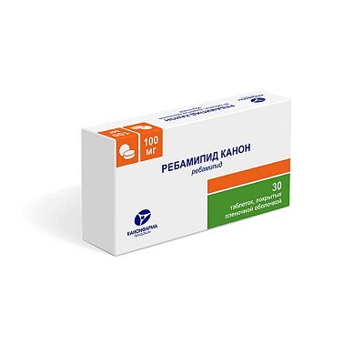 Ребамипид-Канон, таблетки, покрытые пленочной оболочкой 100мг, 30 шт