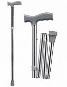 B.Well (Би Велл) Трость складная WR-412 с Т-образной ручкой, серебро, Би Велл