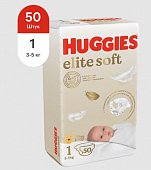 Huggies (Хаггис) подгузники EliteSoft 1, 3-5кг 50 шт, Кимберли Кларк