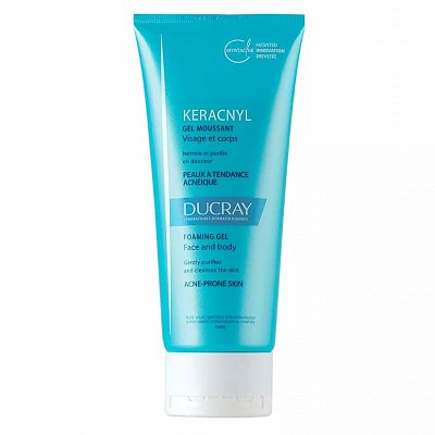 Дюкрэ Керакнил (Ducray Keracnyl) гель для лица и тела очищающий 200мл