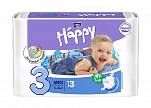 Bella Baby Happy (Белла) подгузники 3 Миди 5-9кг 13 шт, Торунский завод перевязочных материалов