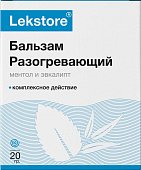 Lekstore (Лекстор), бальзам для тела с ментолом и эвкалиптом с разогревающим эффектом, банка 20г, Мирролла
