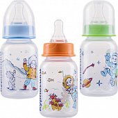 Курносики бутылочка полипропиленовая с силиконовой соской Первые друзья 125мл (11102), 