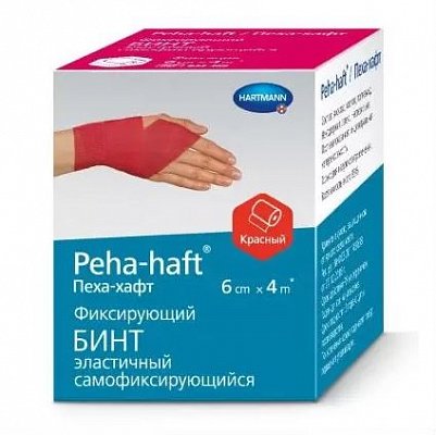Paul Hartmann (Пауль Хартманн) бинт Пеха-хафт когезивный фиксирующий эластичный 4м х 6cм красный 1 шт
