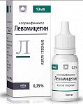 Левомицетин, капли глазные 0,25%, флакон-капельница 10мл