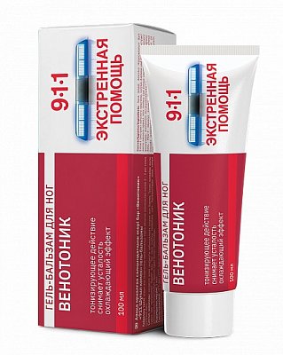 911 Экстренная помощь Венотоник гель для ног с охлажающим эффектом, 100мл