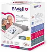 Тонометр автоматический B.Well (Би Велл) MED-55, с адаптером и универсальной манжетой, 