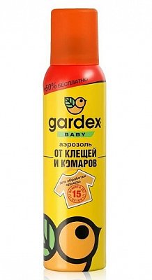 Гардекс (Gardex) Беби аэрозоль от клещей и комаров на одежду, 150мл