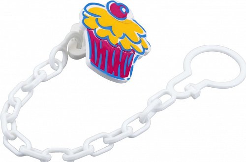 Курносики прищепка для пустышек с цепочкой Пироженка 1 шт (19589)