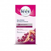 Veet Easy-Gelwax (Вит) Полоски восковые для тела с ароматом бархатной розы и эфирными маслами, 10 шт, Рекитт Бенкизер Хелскэр Интернешнл Лтд.