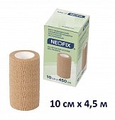 Бинт Neofix Band-LF (Неофикс) медицинский эластичный самофиксирующийся нестерильный 10см х4,5м на нетканой основе без латекса, 