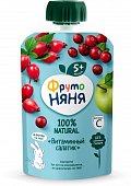 Фрутоняня пюре яблоко,шиповник, клюква, дой-пак 90г, Прогресс МГП
